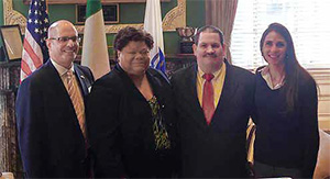 From L to R: David D'Arcangelo, director of the State Office on Disability, City Councilor Nilka Alvarez-Rodriguez, Attorney Richard Rodriguez and State Rep. Diana DiZoglio, D-Methuen.