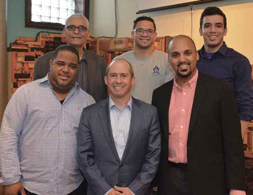 Some of the people who met at El Taller. First row from left, Francisco Paulino, Jay Gonzalez and Pavel Payano. Second row, from left, Pedro Payano, Quinn Gonell and Emmanuel Castañeda.