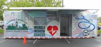 Greater Lawrence Family Health Center’s Mobile Health Unit brings health care straight to homeless in the community who may not receive the treatment they need otherwise.